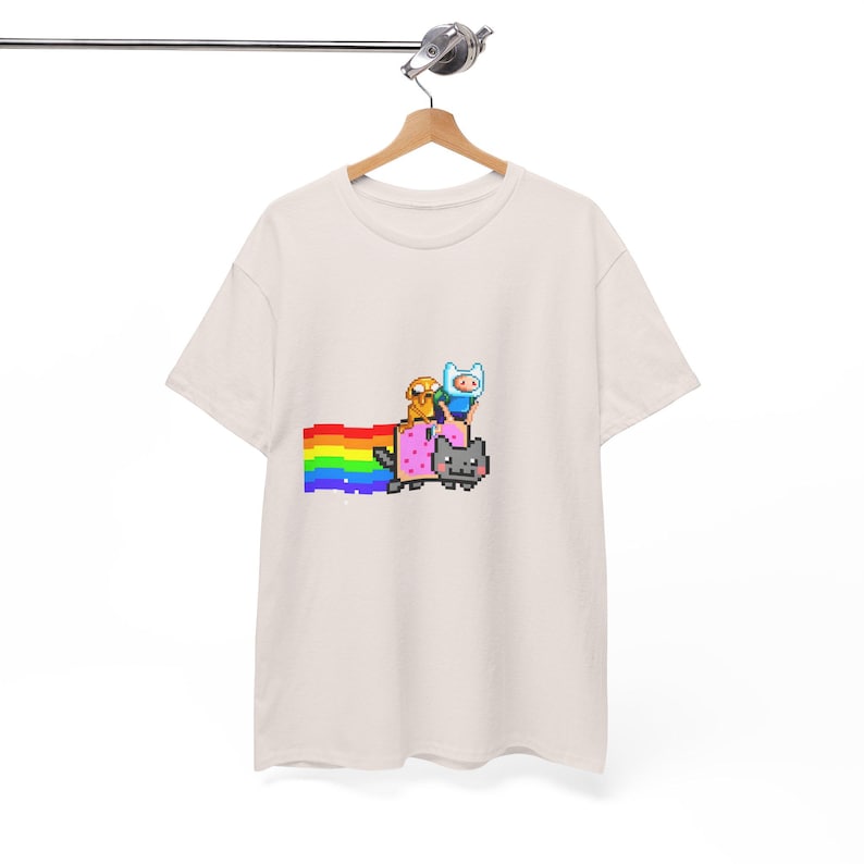 Adventure Time Nyan Cat T-Shirt: Pixel Art Gamer Tee image 4