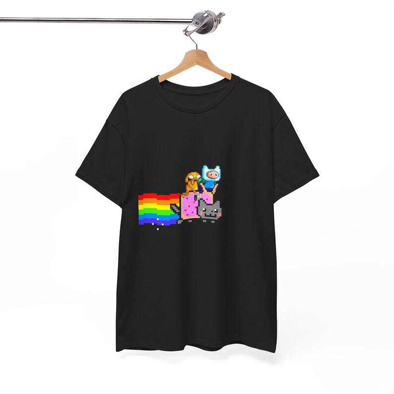 Adventure Time Nyan Cat T-Shirt: Pixel Art Gamer Tee image 3