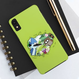Étui pour téléphone Regular Show - Mardochée et Rigby, cadeau Funny Cartoon Network, étui Apple, étui de téléphone Apple rigolote, étui avec design, cadeaux parfaits