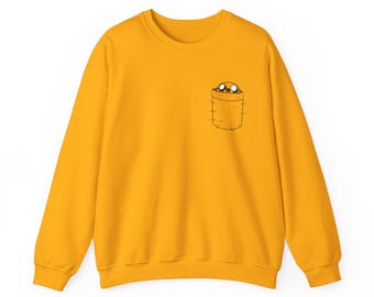 Adventure Time Jake in Pocket Sweatshirt: Unisex Cartoon Hoodie
