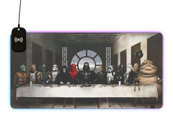Star Wars Last Supper LED Gaming Mouse Pad with Wireless Charging