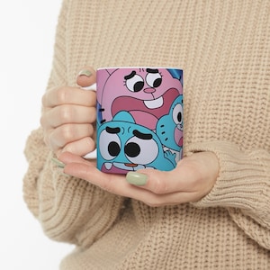 Amazing World of Gumball Inspired 11oz 15oz Ceramic Mug - Perfect Family Gift, Exclusive Cup, Fun Watterson Family Theme, Cartoon Network