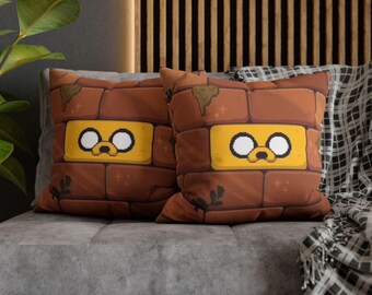 Adventure Time Jake Pillowcase: Brick Pixel Art Design