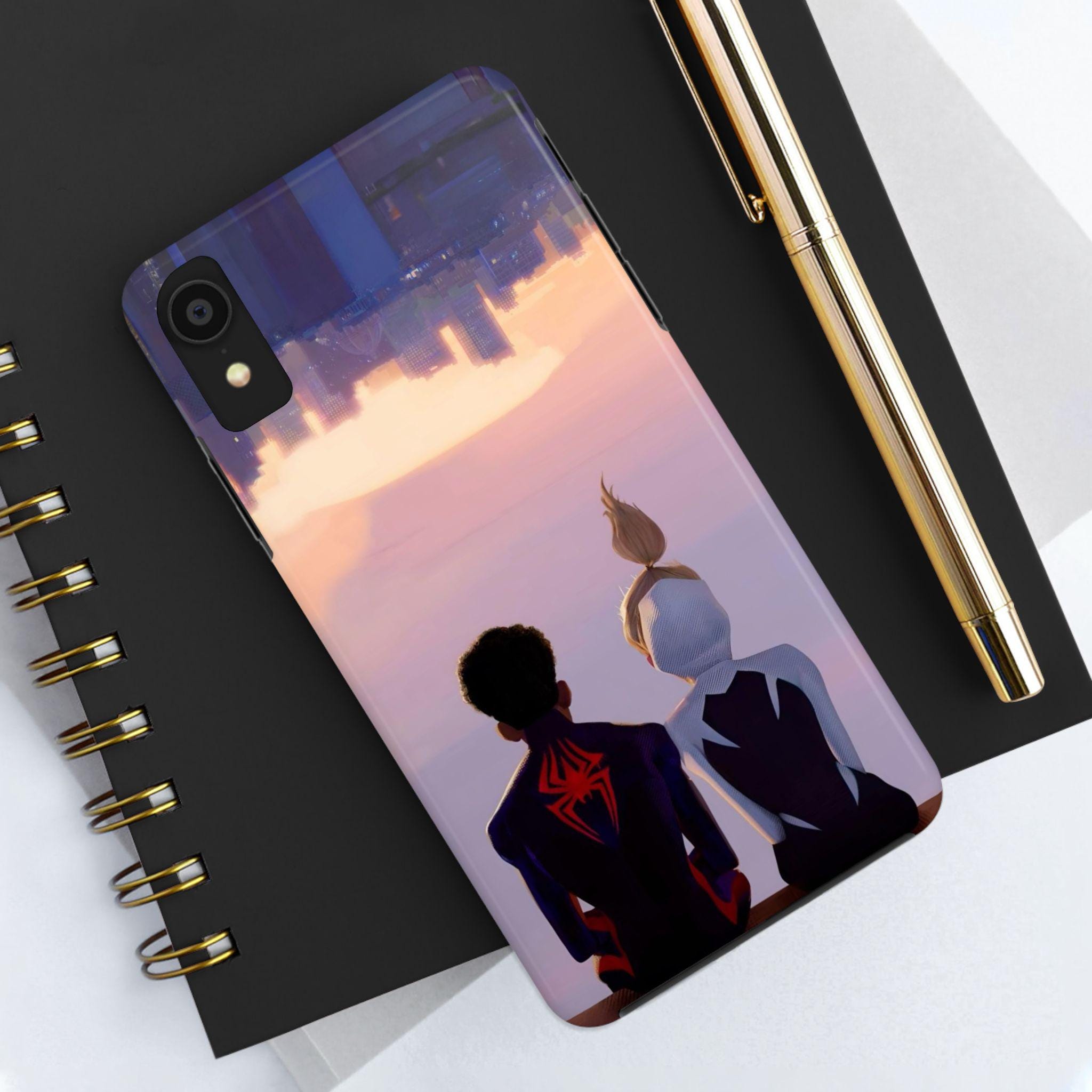 Spider-Man: Into the Spider-Verse Themed Phone Case - Durable Case Miles Morales and Gwen, Perfect Gift for Couples, Marvel Fan Must-Have
