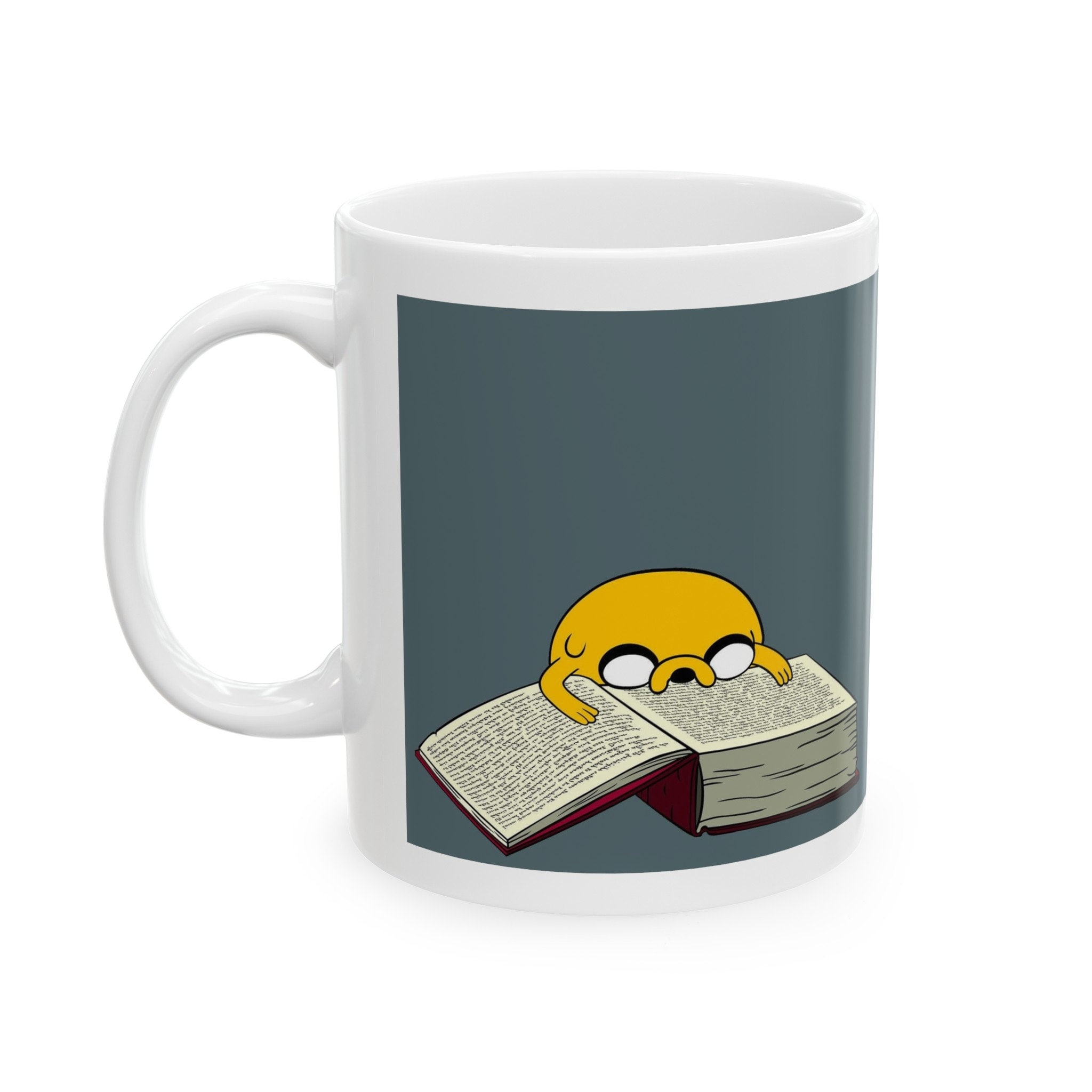 Adventure Time Jake Reading Book Mug: Studying Cartoon Coffee Cup Gifts ...