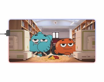 Gumball & Darwin LED Gaming Mouse Pad: RGB Computer Desk Mat