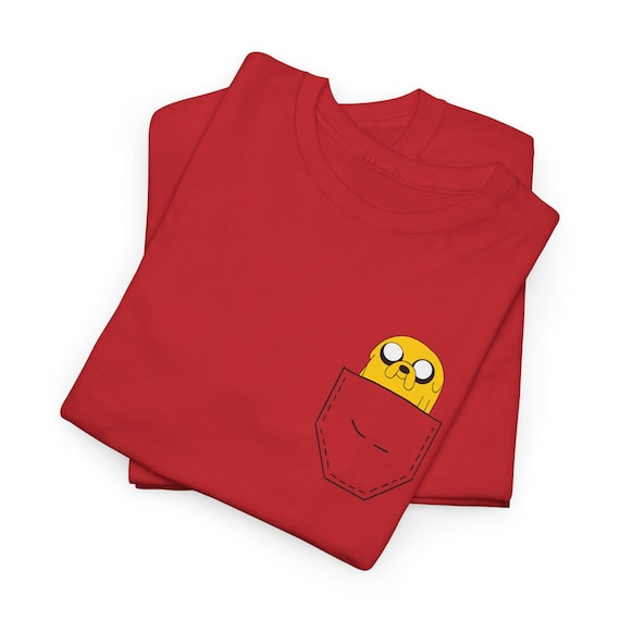 アドベンチャー・タイムのジェイクがポケットに入ったTシャツ