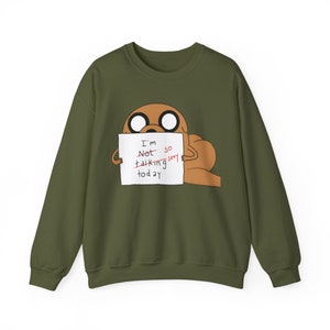 Adventure Time Funny Jake Crewneck Sweatshirt, Humor Hoodie, Personalized Cartoon Network Spoof Design Gift, Funny Gift for Cartoon Lovers
