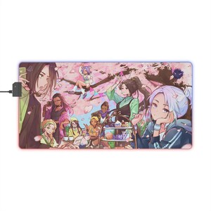 Tappetino per mouse da gioco LED Anime Valorant - Design personalizzato per ragazza giocatrice, regalo perfetto per i fan di Valorant, decorazione ideale per scrivania PC per giocatori, tappetino Gf per giocatori
