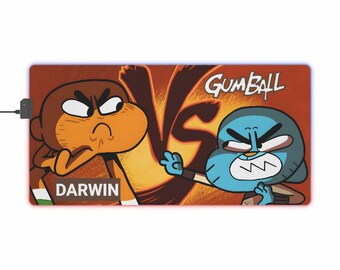 Gumball & Darwin LED Gaming Mouse Pad: RGB Desk Decor
