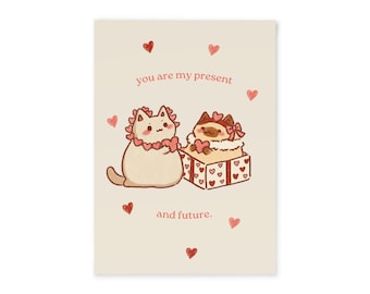 Cats Valentine's Day Card, Present and Future Love Note