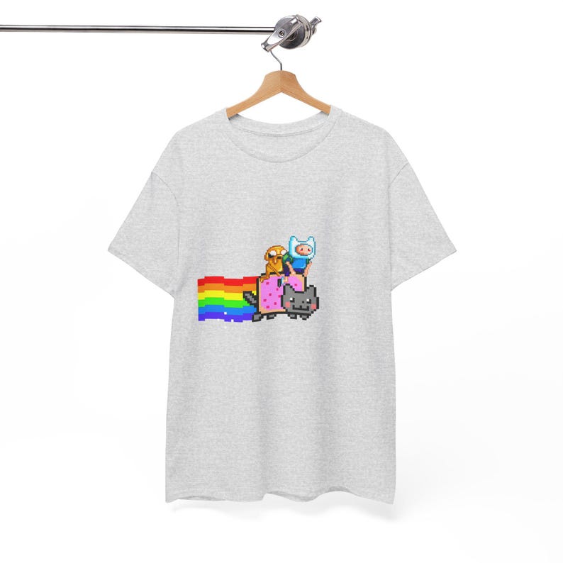 Adventure Time Nyan Cat T-Shirt: Pixel Art Gamer Tee image 2