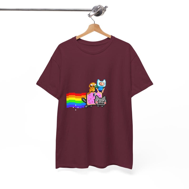 Adventure Time Nyan Cat T-Shirt: Pixel Art Gamer Tee image 7
