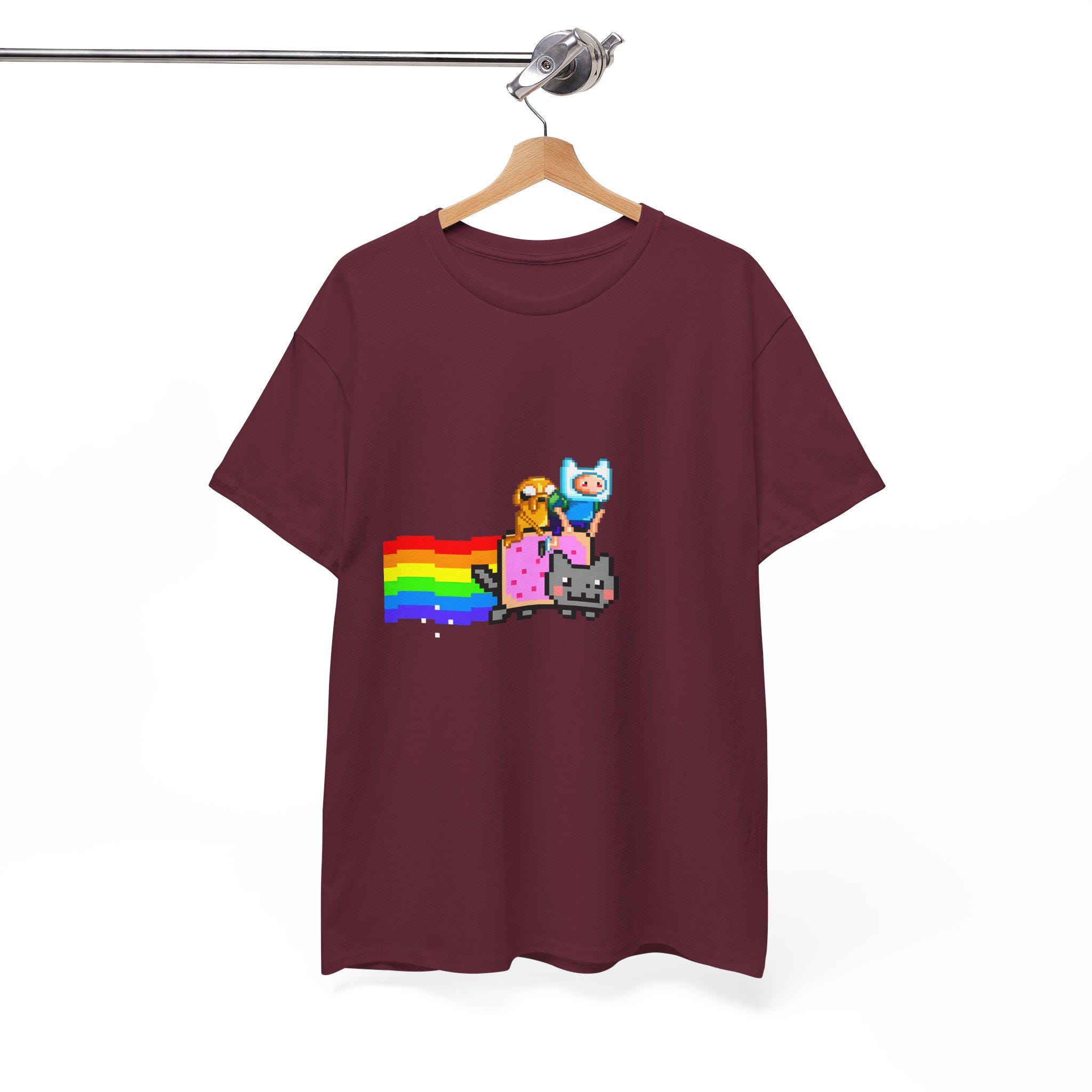 Adventure Time Nyan Cat T-shirt: Pixel Art Gamer Tee - Etsy