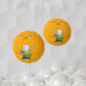 Balão de festa de hora de aventura finn e jake (formato redondo), presentes para amantes do cartoon network, fofos e engraçados, para festa de aniversário, chás de bebê