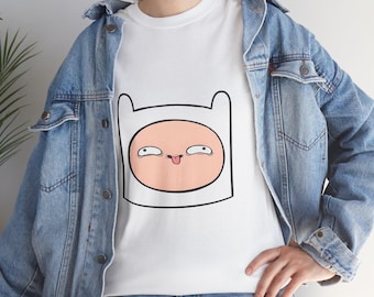 Adventure Time Silly Finn Face T-Shirt | Cartoon Finn The Human Tee Gifts