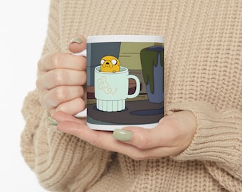 Taza de Jake de Hora de Aventuras: Tazas de café divertidas con dibujos animados, regalo de cerámica