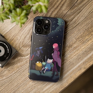 Kolorowa nocna twarda obudowa telefonu Adventure Time, etui na telefon inspirowane Cartoon Network, słodkie prezenty Finn i Jake, spersonalizowane żywe gadżety fanowskie