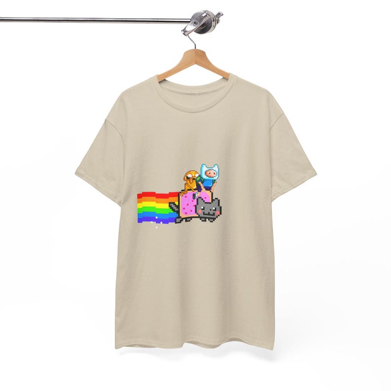 Adventure Time Nyan Cat T-Shirt: Pixel Art Gamer Tee image 5