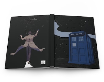 Doctor who custom design Hardcover Journal Matte, tv show lover gifts, bigger in the inside, exclusive notebooks, matt smith, david tennant