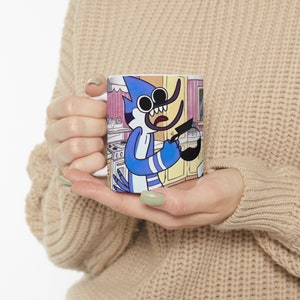Mug classique, Mardochée et Rigby, meilleurs amis, produits d'art sur le thème des dessins animés aux couleurs vives, parfait pour un café, cadeaux pour les fans de Cartoon Network