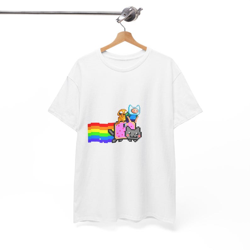 Adventure Time Nyan Cat T-Shirt: Pixel Art Gamer Tee image 10