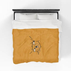 Adventure Time Jake's Face gezellige fluwelen pluche deken voor dromerig loungen, Cartoon Network fanart slaapkamerdecoratie, grappig zacht ontwerpcadeaus