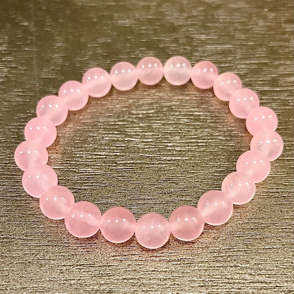 Pink Chalcedony Natural Crystal Bracelet