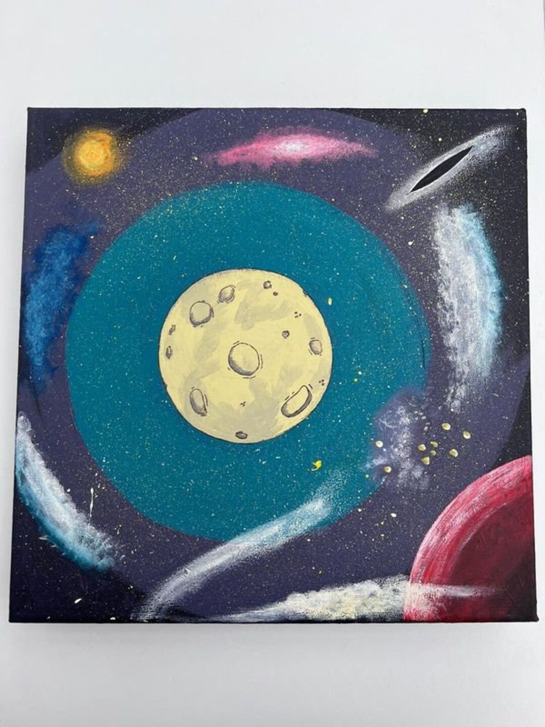 Abstract Space Themed Acrylic Painting on Canvas - Etsy