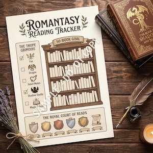 Registro de lectura de Romantasy / Reto de lectura de libros de romance fantástico (imprimible)