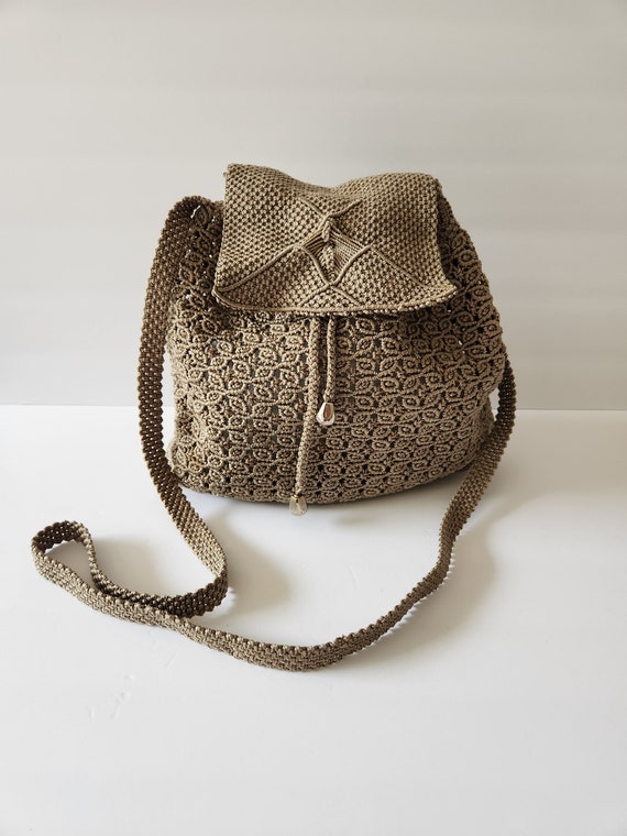 Zara, Bags, Zara Beaded Macrame Knitted Handcrafted Bag Designer Summer  223