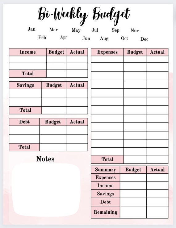 Monthly Budget planner,Printable Budget Planner,Financial Sheet,Budget by  Paycheck,Biweekly Budget,Monthly Budget,Financial Planning