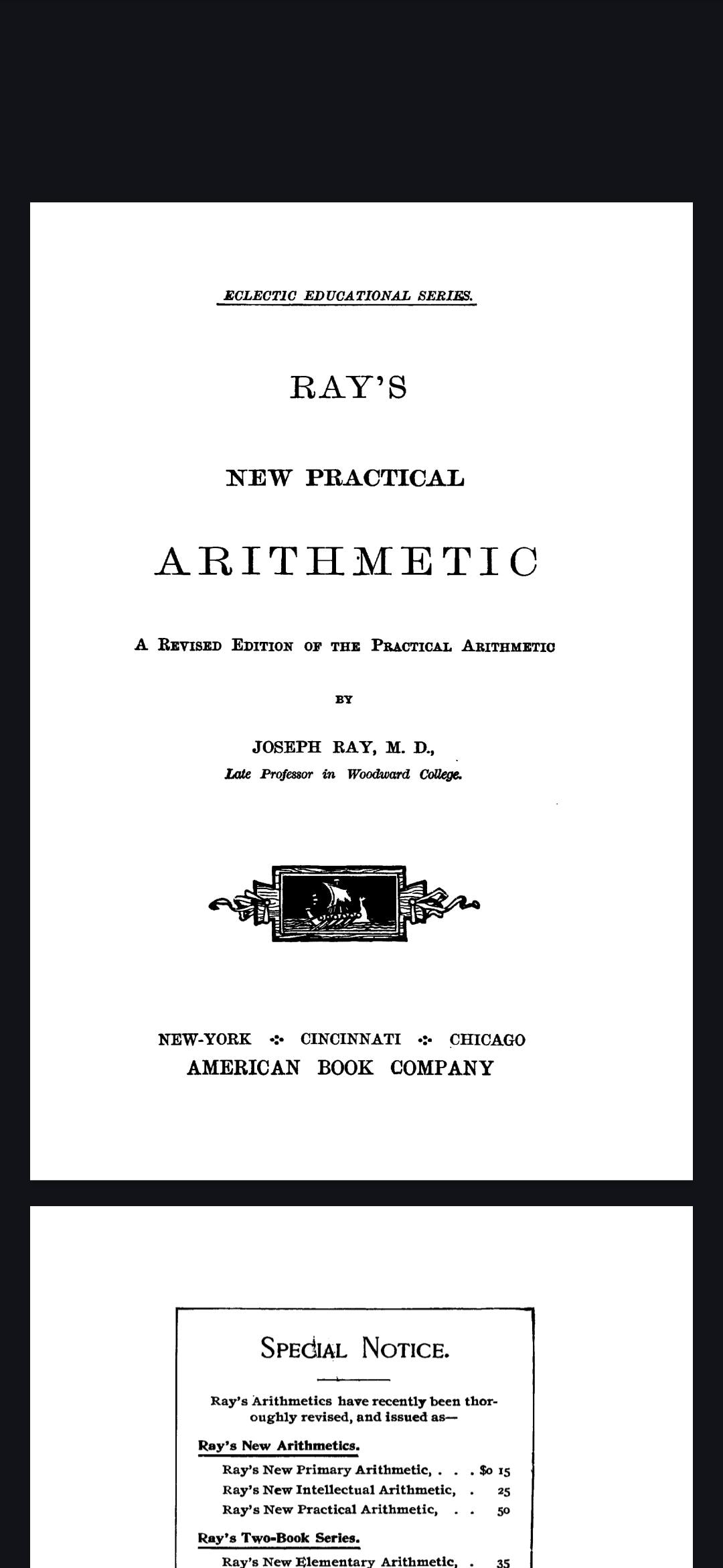 Ray's Practical Arithmetic Set - PDF Download With Answer Key- 5th ...