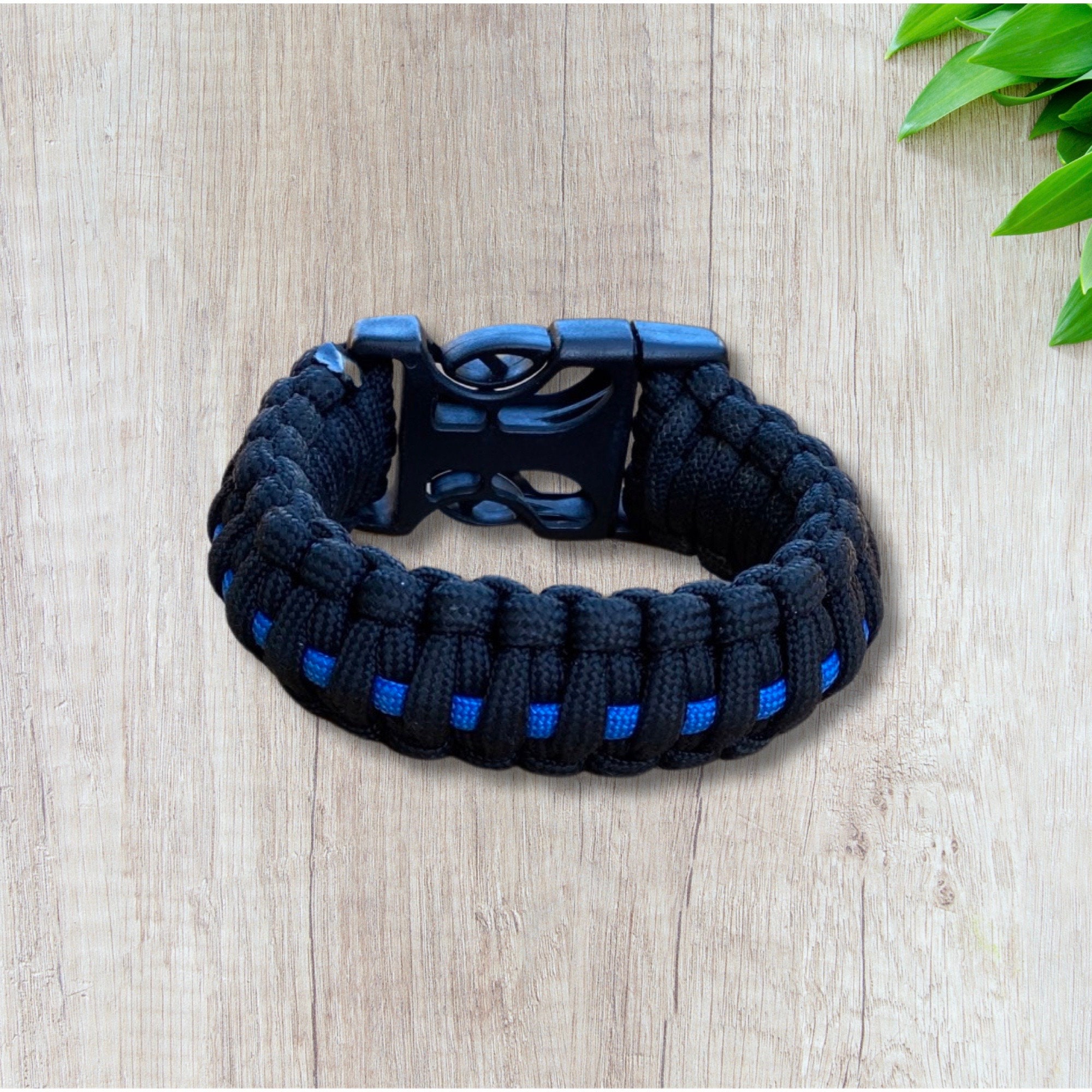 Paracord thin Blue Line Thick Bracelet Etsy