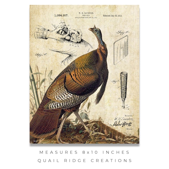 Wild Turkey Slate Call Patent Art Print: Hunting Cabin Decor - Etsy