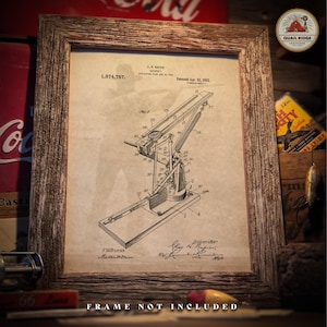 May include: A vintage patent drawing for a crane, patent number 1,374,757, patented April 12, 1921. The drawing shows a detailed illustration of the crane's mechanical components and design.