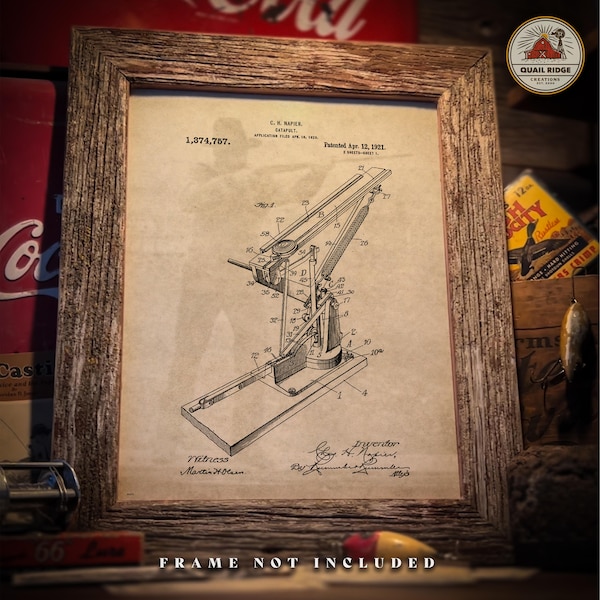 Vintage Trap Shooting Clay Pigeon Target Patent Poster Art Print 11X14 Unframed Hunting Fishing Cabin Gun Club Artwork Wall Decor