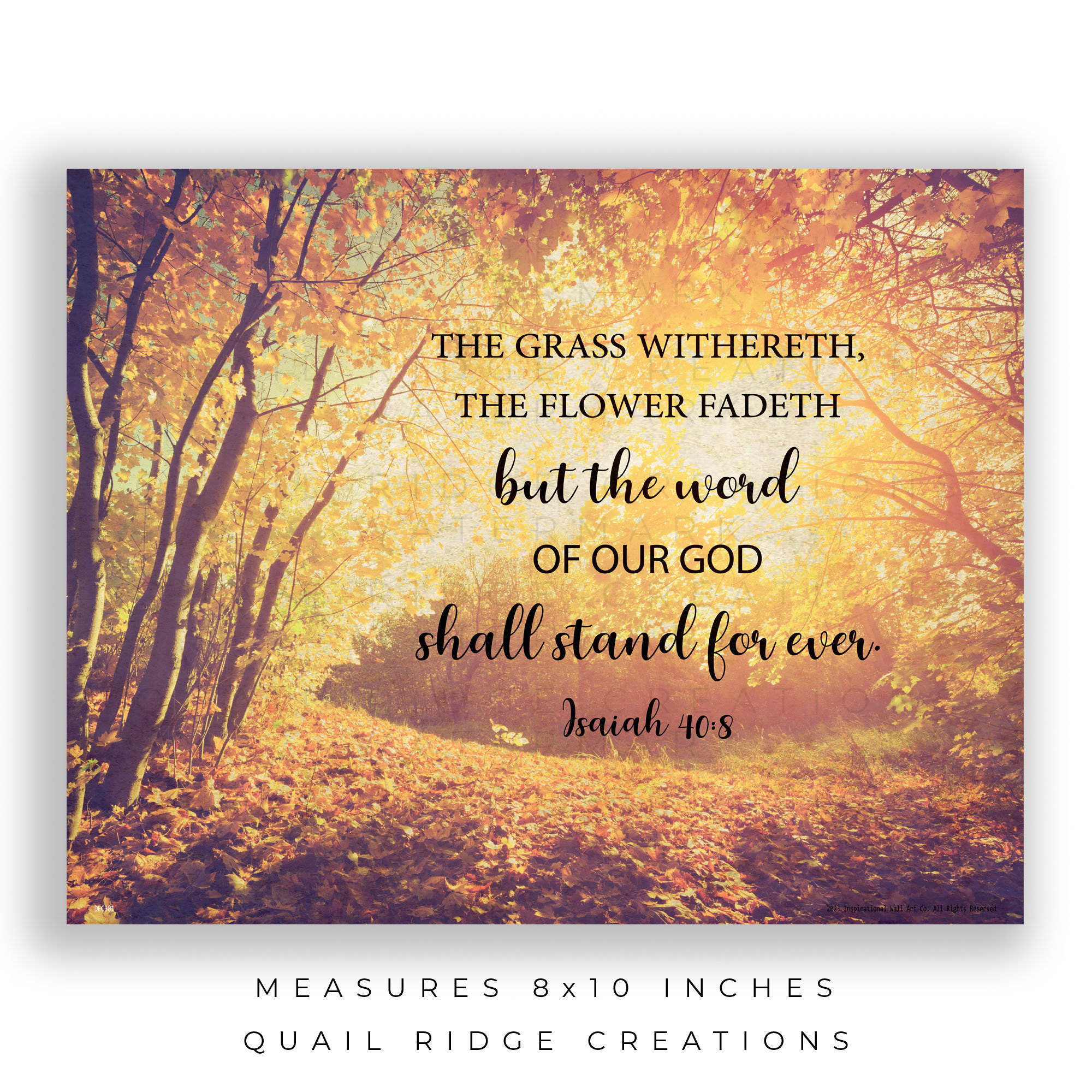 Bible Verse Isaiah 40:8 Christian Scripture Art Print 8x10 Unframed ...