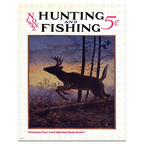 Vintage Whitetail Deer Bow Hunting Magazine Cover Art Print 11X14 Unframed  Wildlife Artwork Hunting Fishing Cabin Lodge Wall Decor Gift 