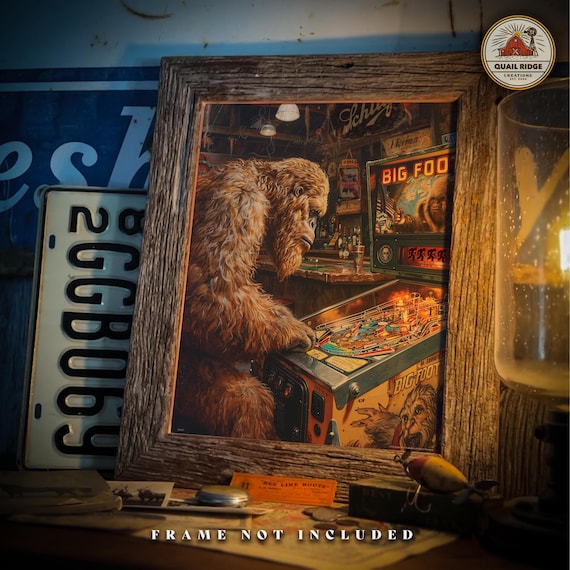 Sasquatch Pinball Wizard Art Print: Bigfoot Arcade Artwork - Etsy