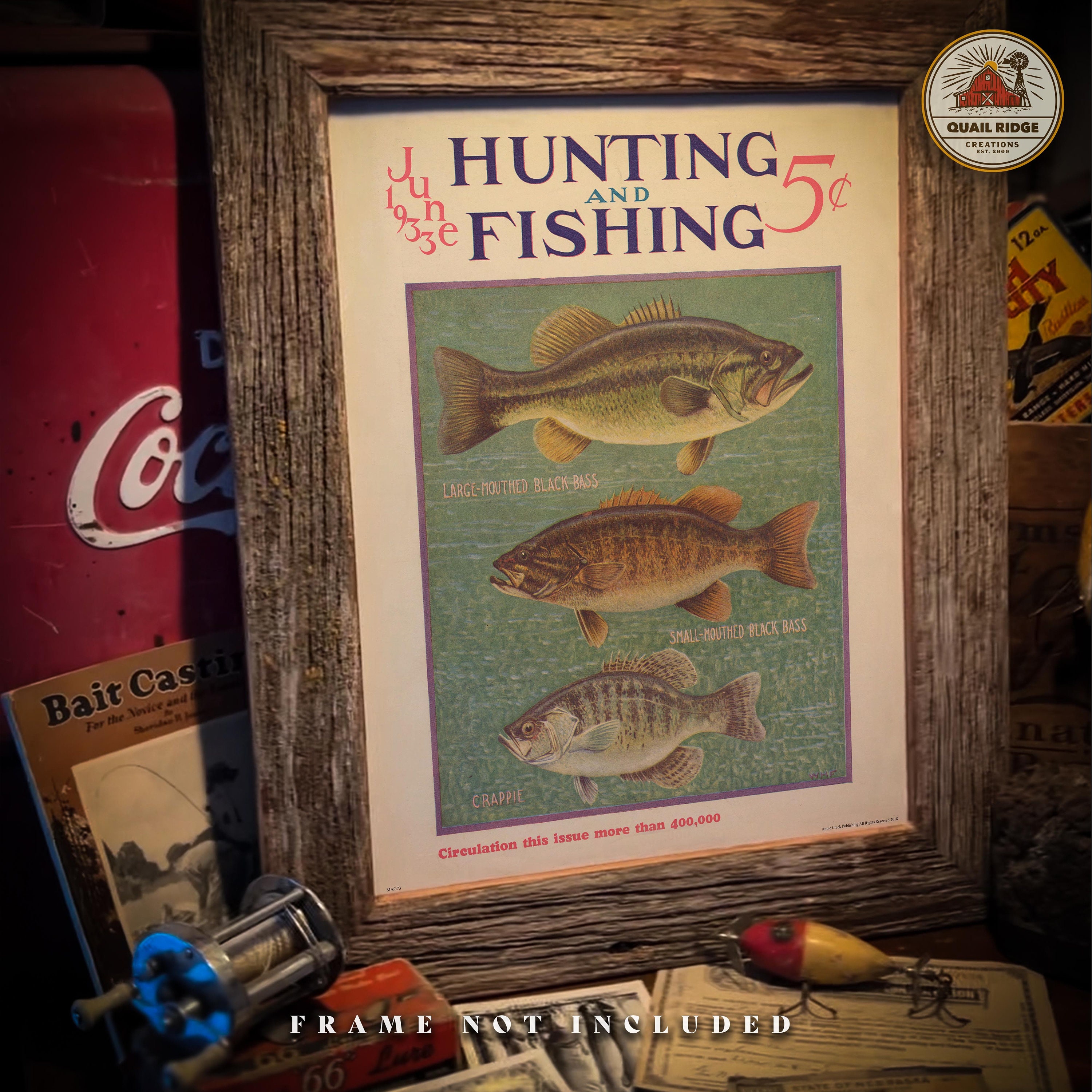 Vintage Creek Chub Fishing Lure Patent Print Poster 11x17  Largemouth Bass Fish Cabin Wall Art Decor: Posters & Prints
