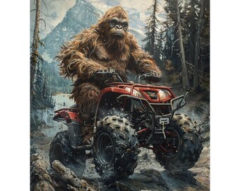 Vintage Sasquatch Bigfoot Art Print 11x14 Inches Unframed