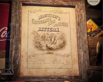 Vintage Medicine Bottle Label Art Print: McGuire's Bitters, Unframed 11x14