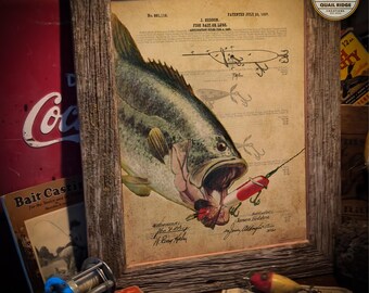 Vintage Heddon Fishing Lure Patent Art Print: Largemouth Bass Decor - Etsy  Israel
