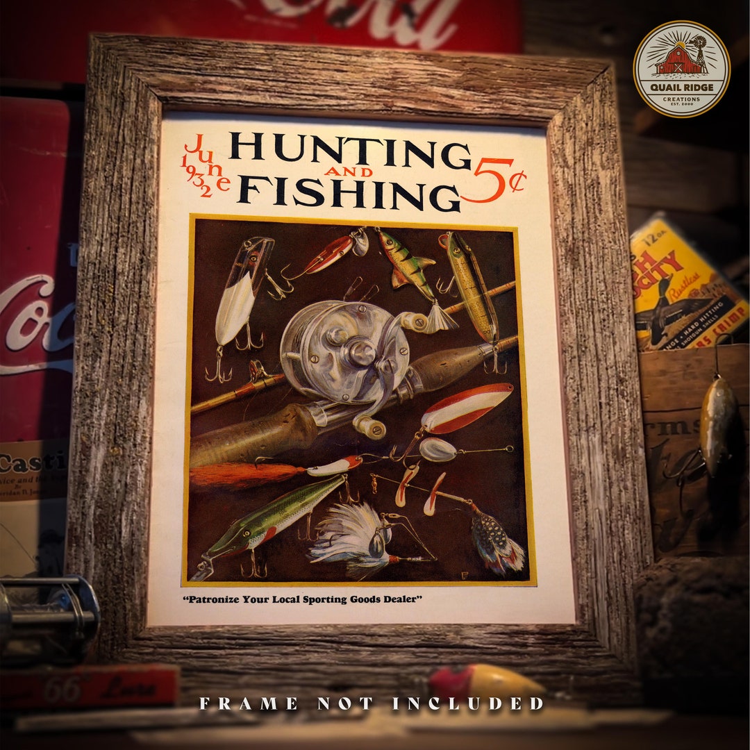 Vintage Fishing Lures Art Print Magazine Cover 11X14 Unframed Etsy