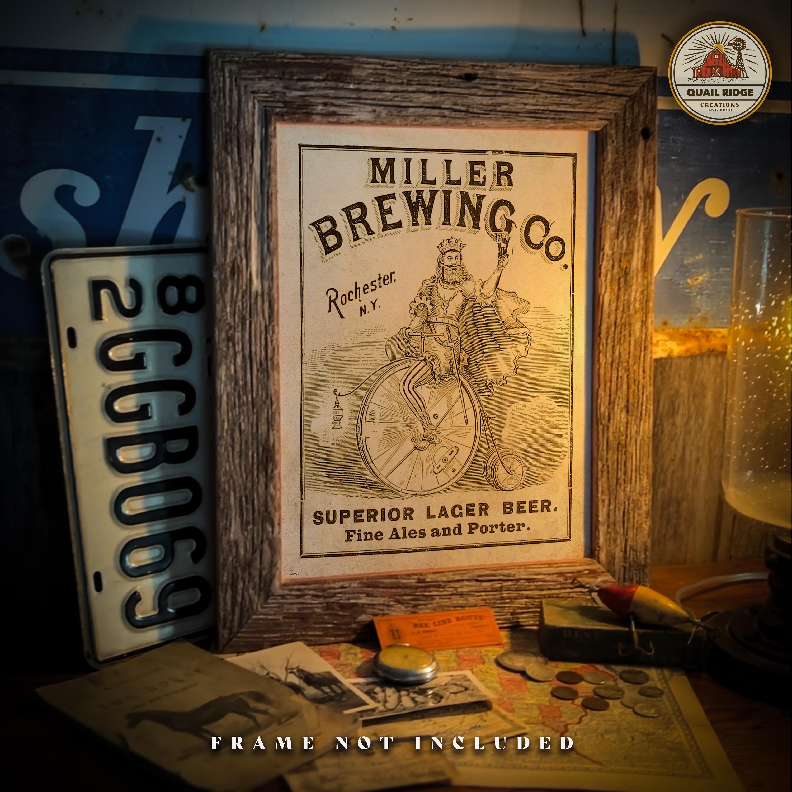 Vintage Miller Beer 1800's Advertising Art Print 11x14
