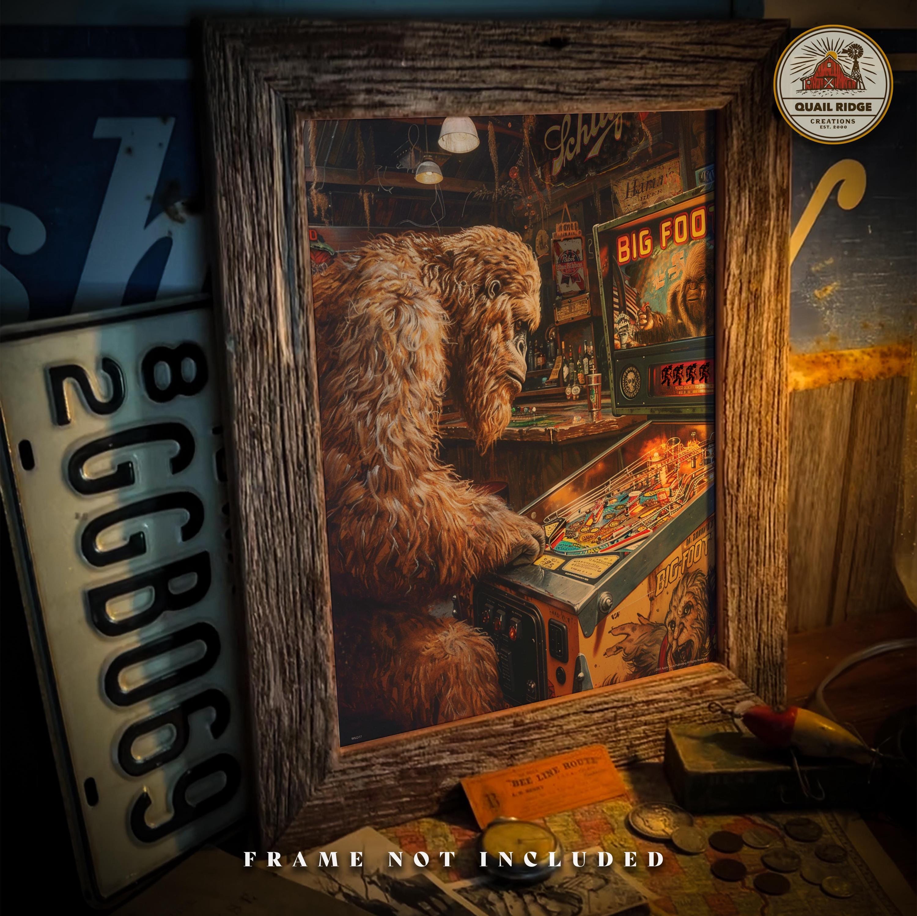 Sasquatch Pinball Wizard Art Print: Bigfoot Arcade Artwork - Etsy