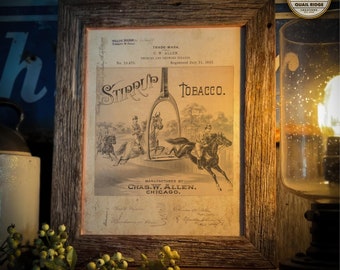 Vintage Stirrup Tobacco Trademark Art Print: Horse Racing Decor (11x14 Unframed)