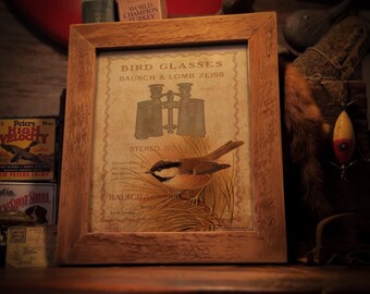 Vintage Chickadee Bird Watching Magazine Cover Art Print 8x10 Unframed Home Hunting Fishing Cabin Lake House Wall Decor Gift