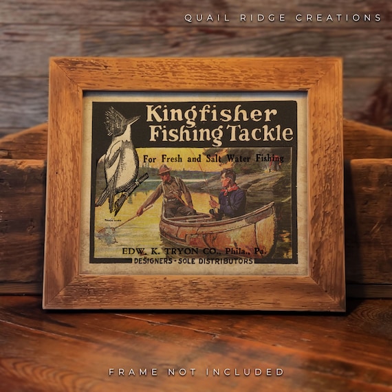 Vintage King Fisher Tackle Advertising Art Print 8x10 Unframed